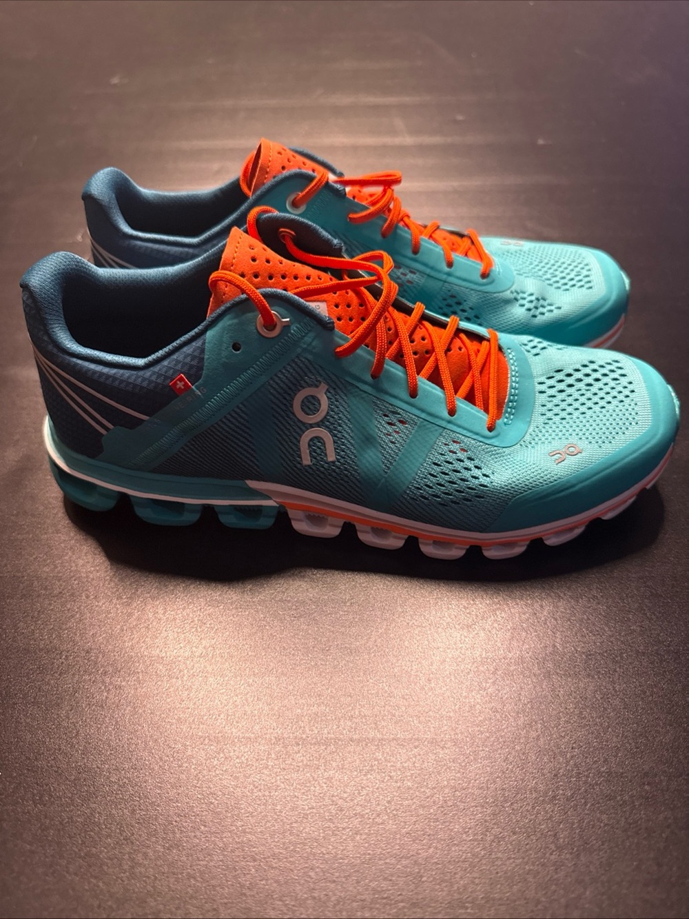 On Running Women’s Athletic Shoes in Teal and Orange - Picture 5 of 11
